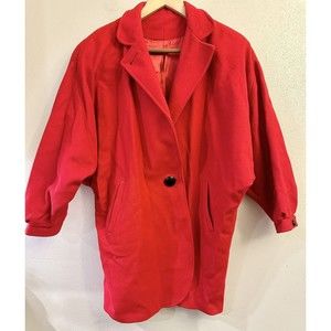 Vintage Wool Red Womans Knee Length‎ Elegant Fashions Of New York